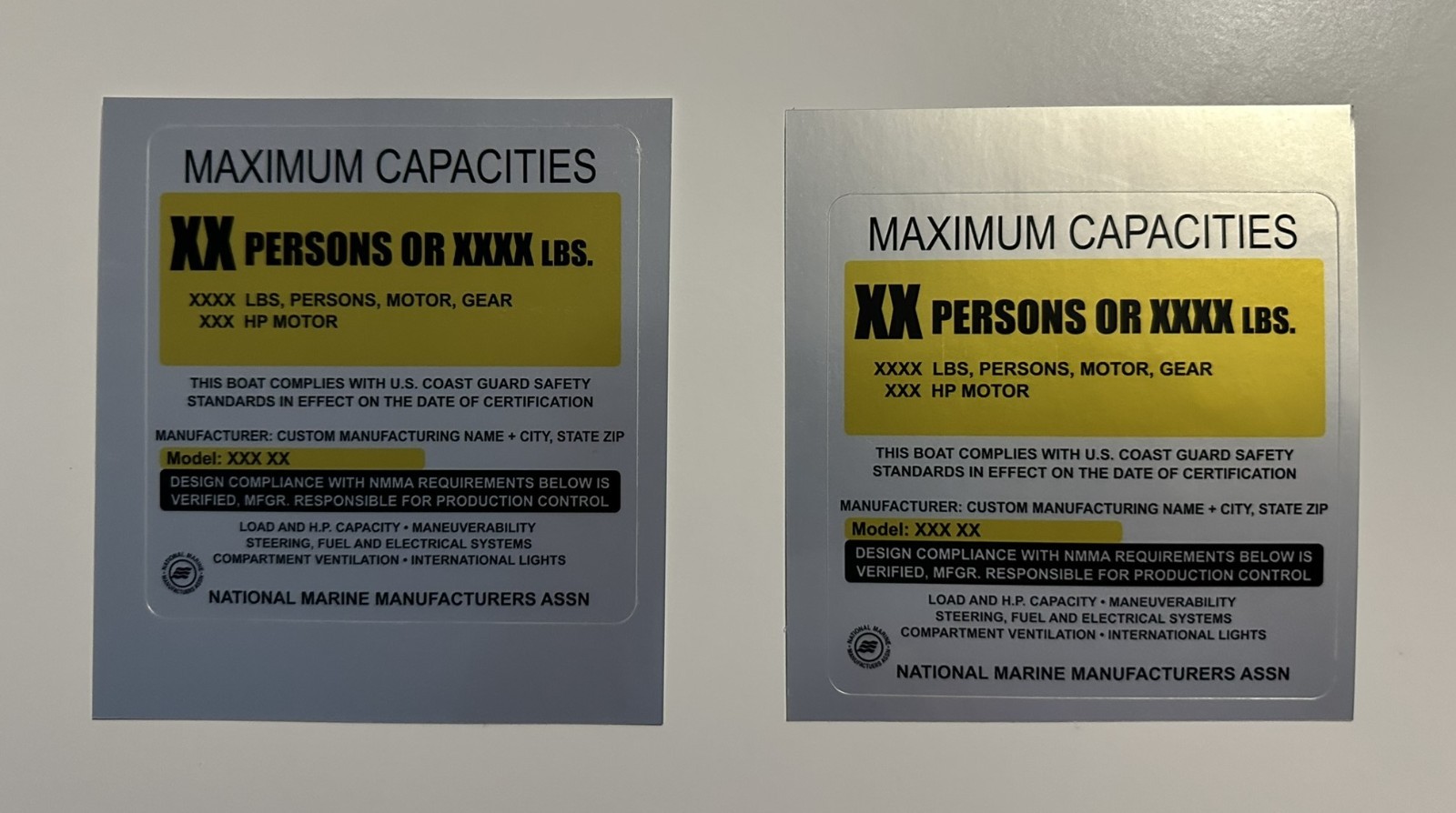 Custom Boat Capacity Sticker – Special Order