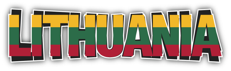 Lithuania Flag Art Slogan Travel Car Bumper Sticker Decal