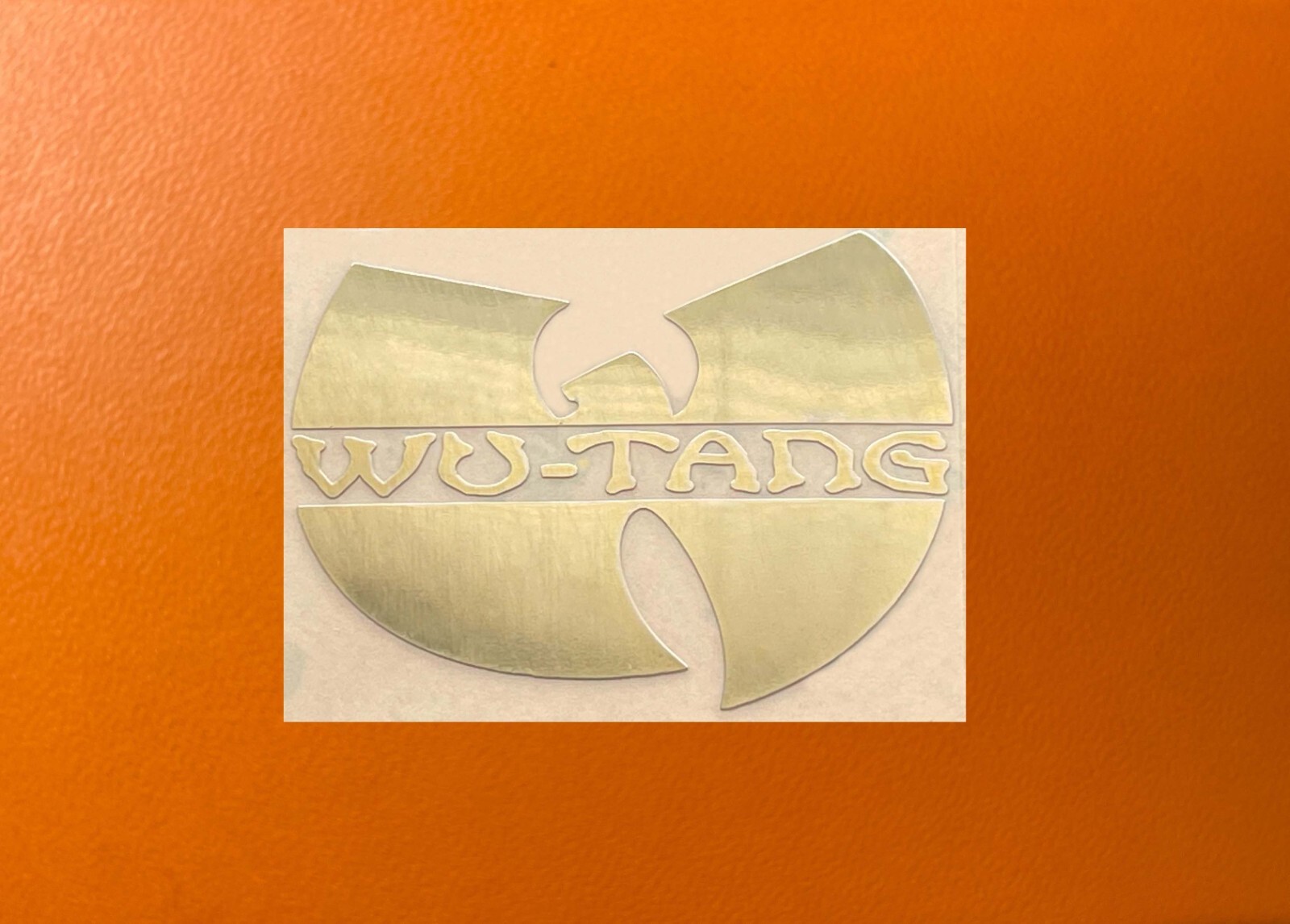 1 pcs Sticker for Wu Tang Street Wear Golden Color Mirror Logo Decal 2″ Wide