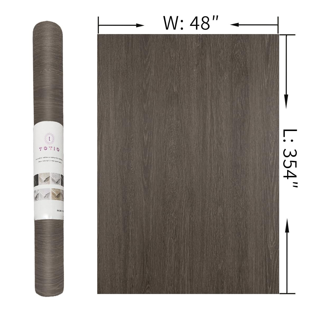 48x354inch Extra Wide Dark Brown Wood Grain Wallpaper Peel Stick Black Walnut…