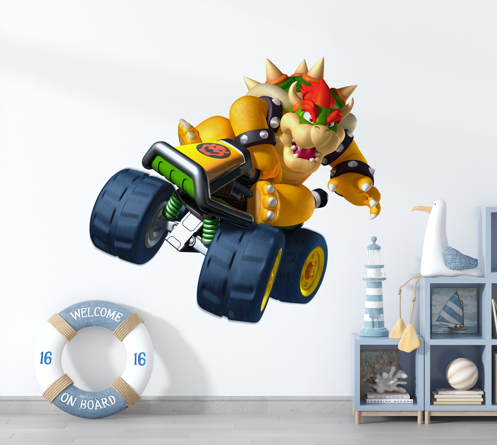 Bowser Super Mario Bros Kart Wall Decal Sticker Kids Home Decor Art SMR10