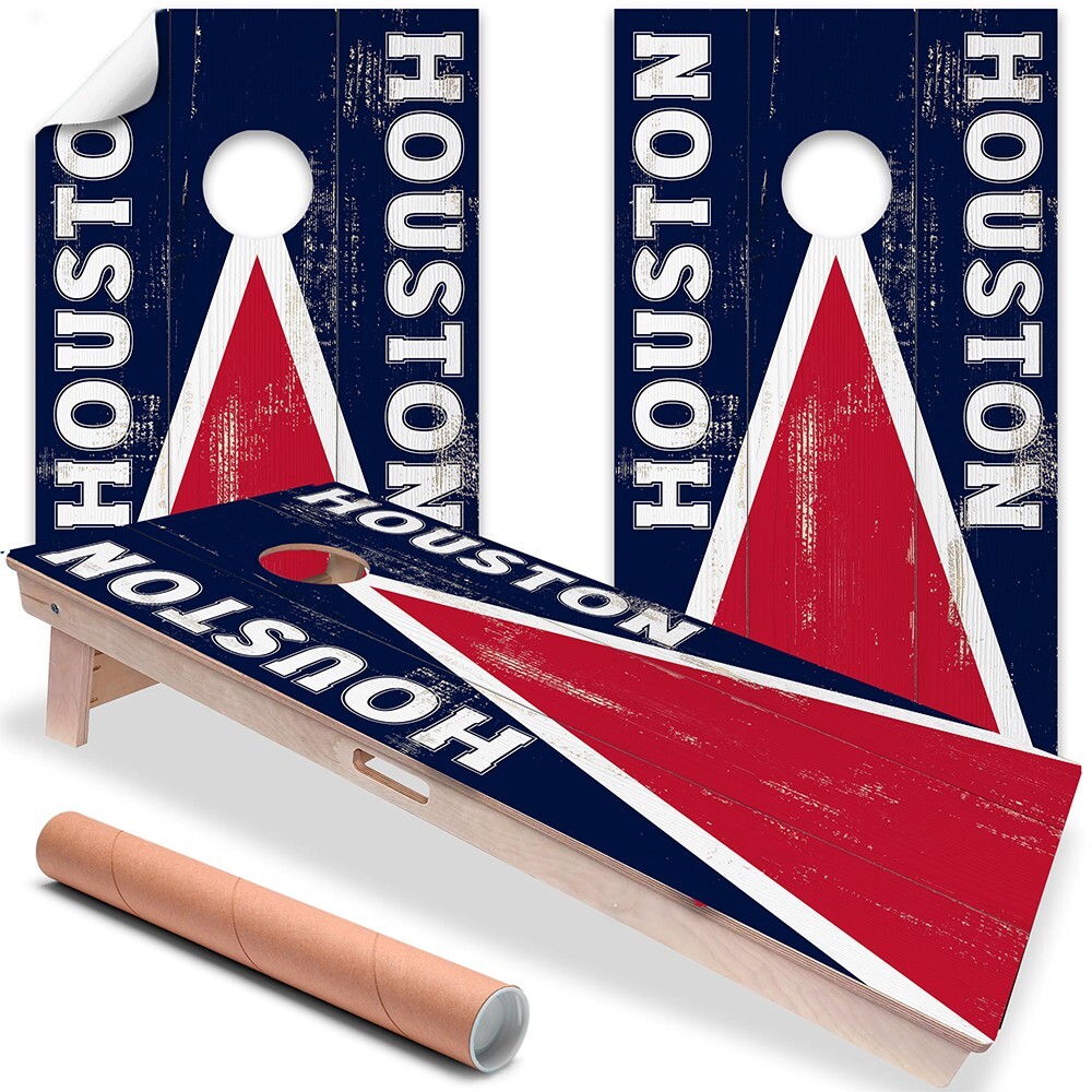 Houston Football Tailgating Cornhole Wraps Stickers Cornhole Skins Wraps