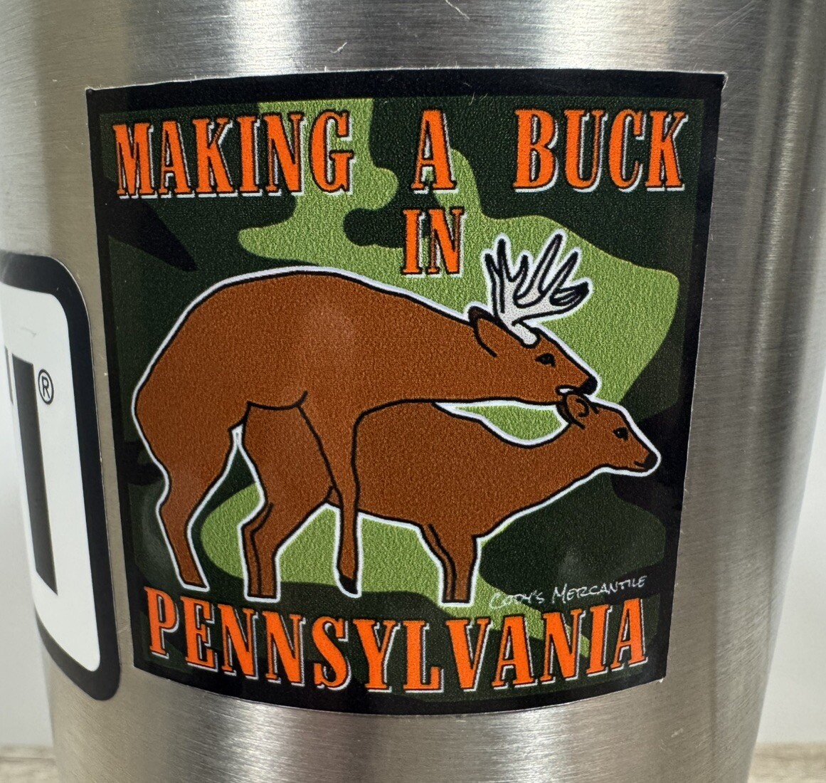 Make A Buck in Pennsylvania Novelty 2″ Square Sticker Whitetail Deer Hunting PA