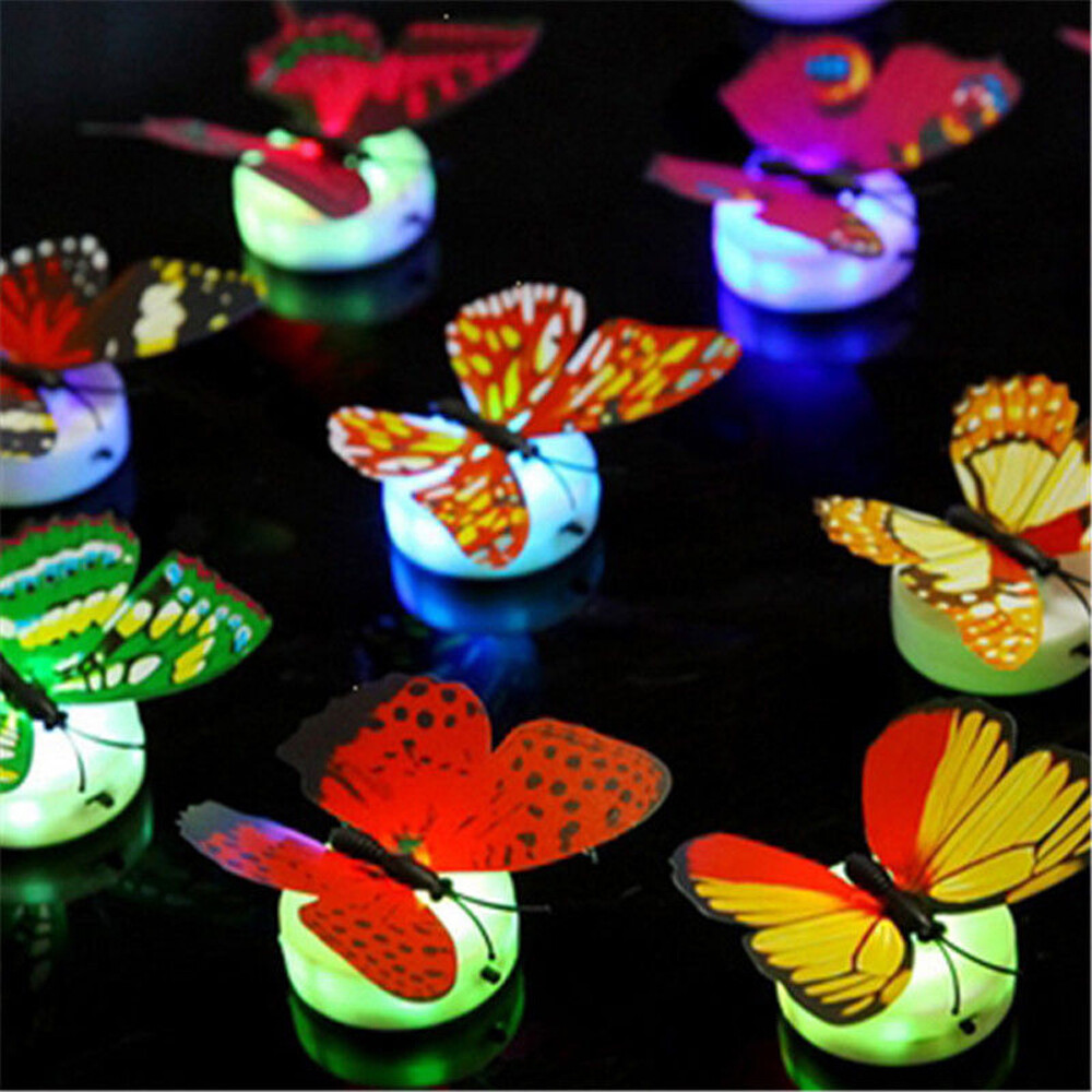 LED Glowing Butterfly Kids Room 3D Glow In Dark Night Light Home Art Wall Stick