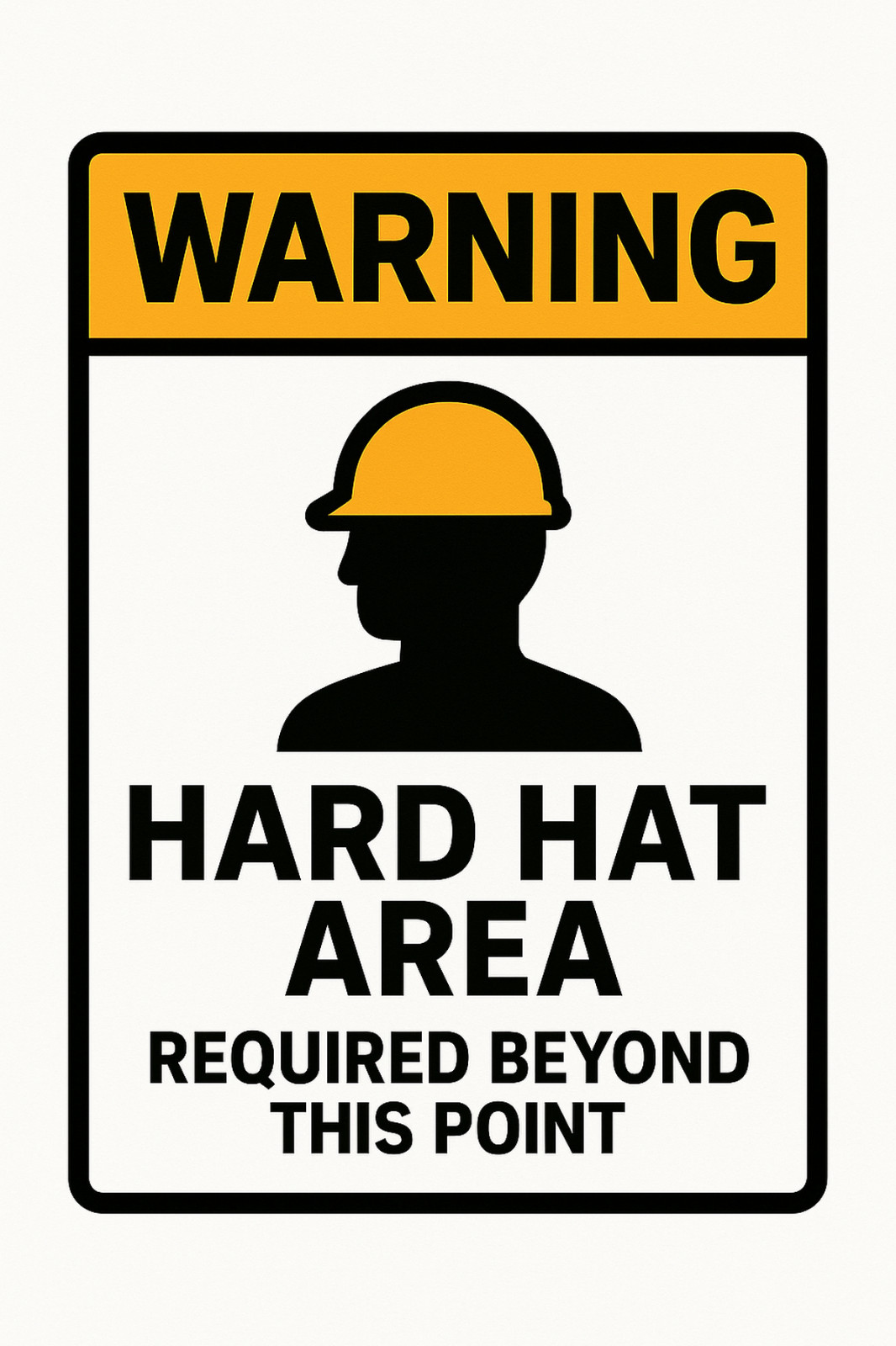 Hardhat Required Sticker 4×6 – Vinyl Decal Warning Sign