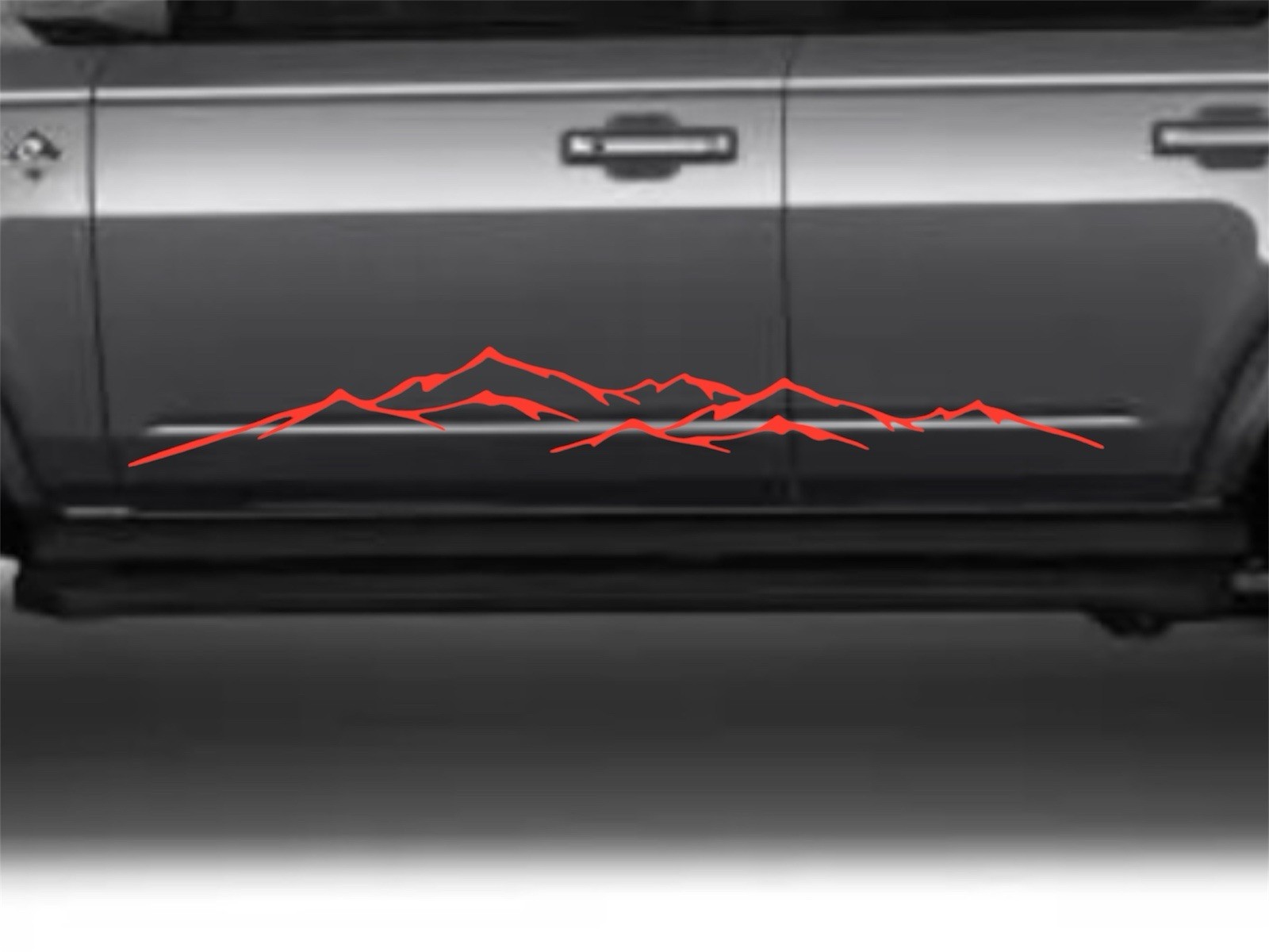 Mountain range scene large Vinyl Decal for Car Truck trailer Windows
