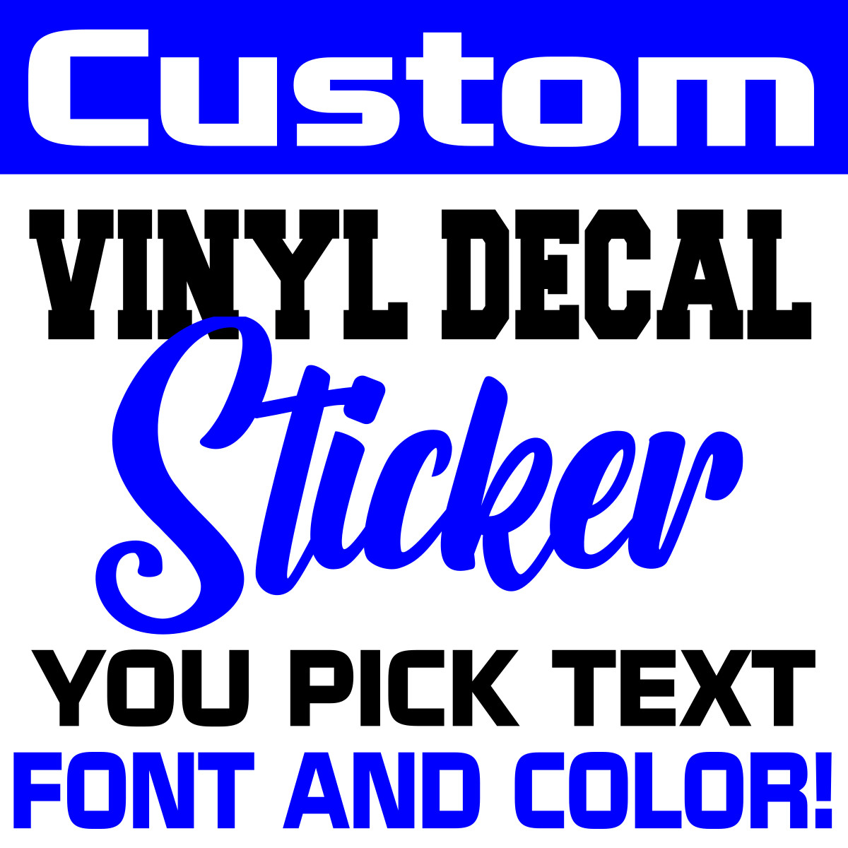 Personalized Custom Vinyl Lettering Decal Sticker Window Text Name Car Wall Door