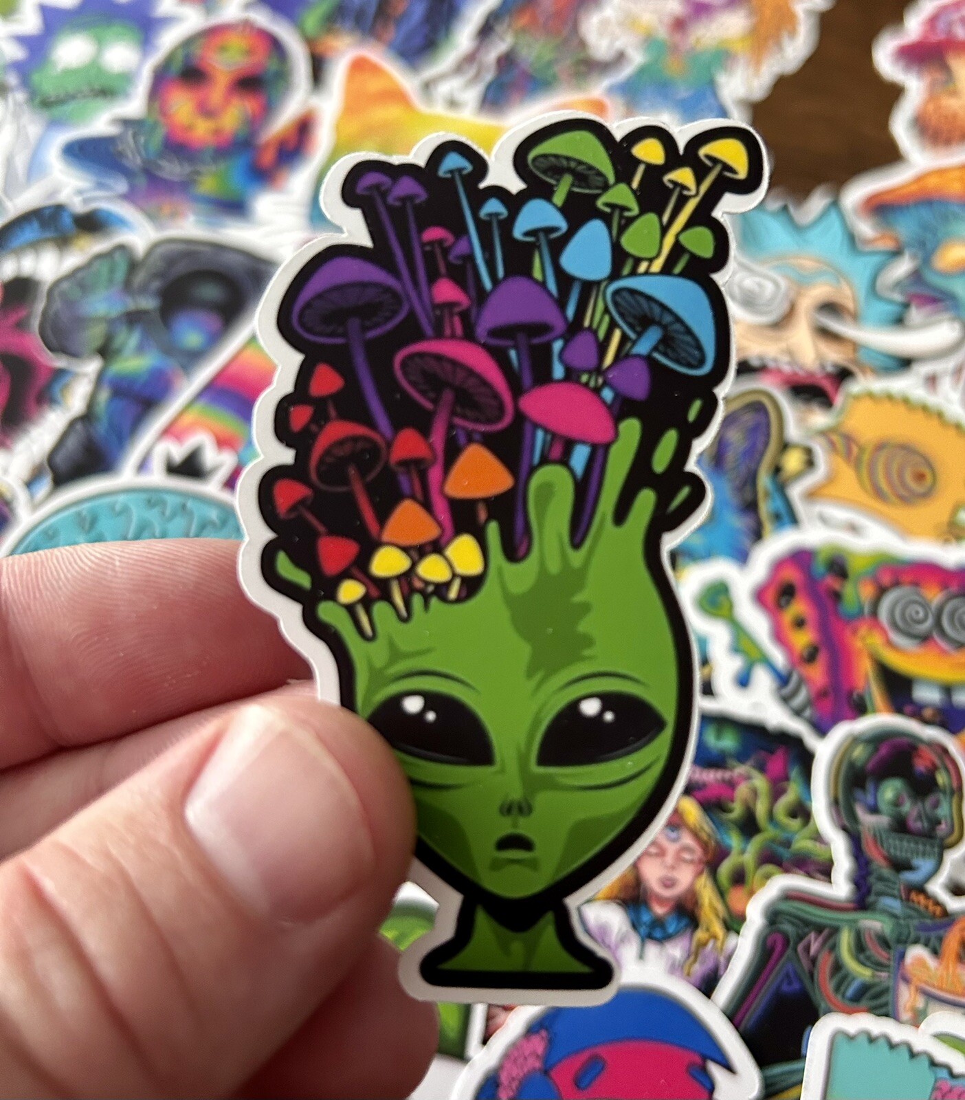 25/50 Piece Psychedelic Sticker Pack – Waterproof Vinyl – Pop Culture Weed