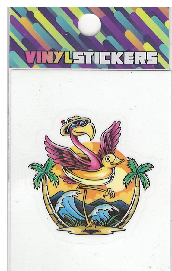 Super Summer Flamingo! – High Quality Vinyl Sticker UV/Weather Resistant