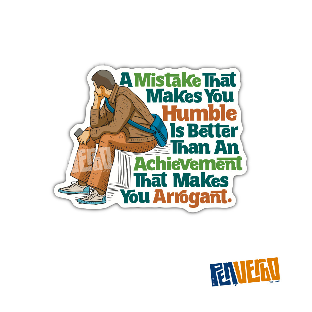A Mistake That Makes You Humble Quote Sticker 2pcs | Inspirational | PI517