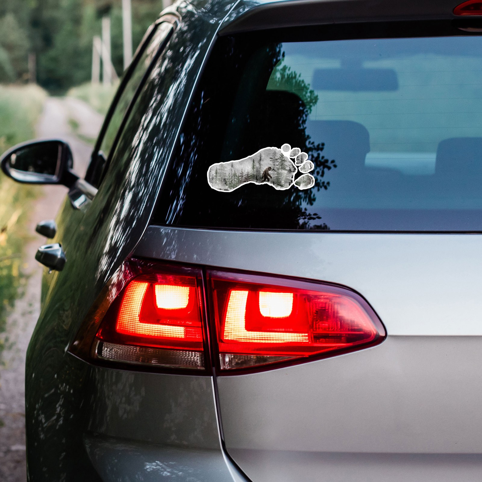 Footprint Squatch Bigfoot – Vinyl Decal Sticker – Car Window Laptop – ebn9219