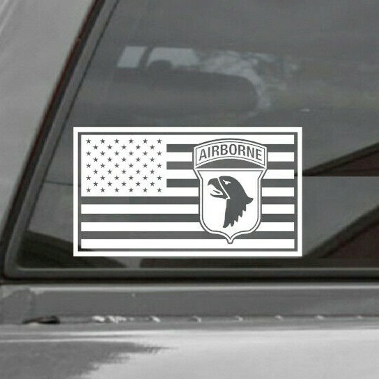 101st Airborne w/ USA Flag Vinyl Decal Sticker U.S. ARMY 7.25″ x 4.1″