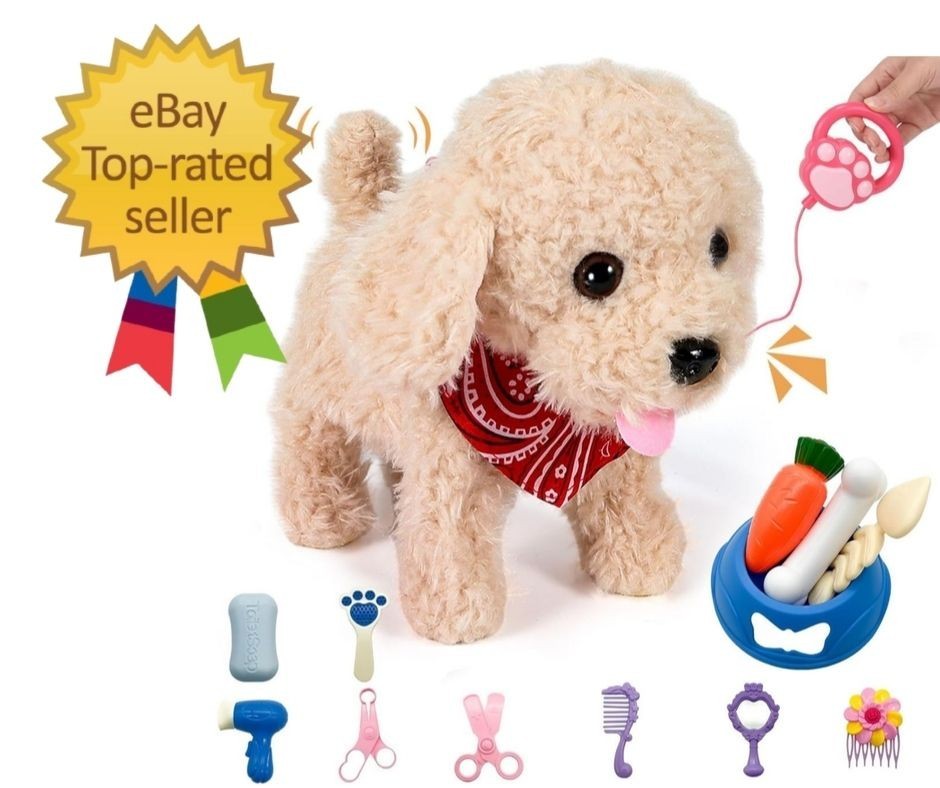 Interactive Walking Plush Puppy Toy Dog, Remote Control Electronic Robot Dog …