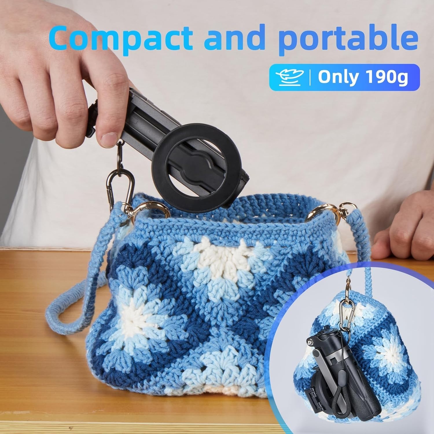 for Magsafe Tripod Stand for iPhone,Portable Pocket Size Selfie Stick with Re…