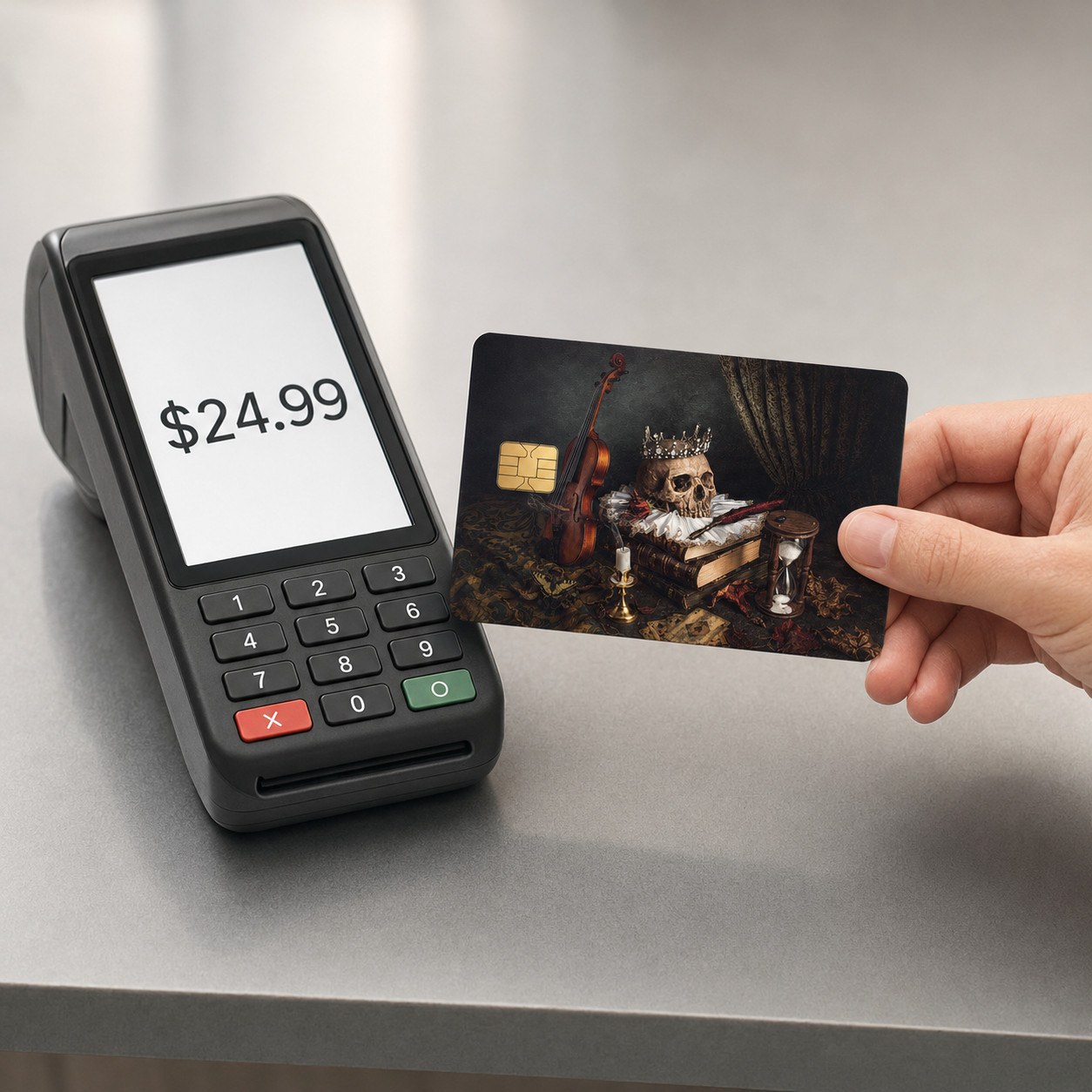 The King’s Postscript Gothic Skull Luxury Design Debit Card Credit Card Skin
