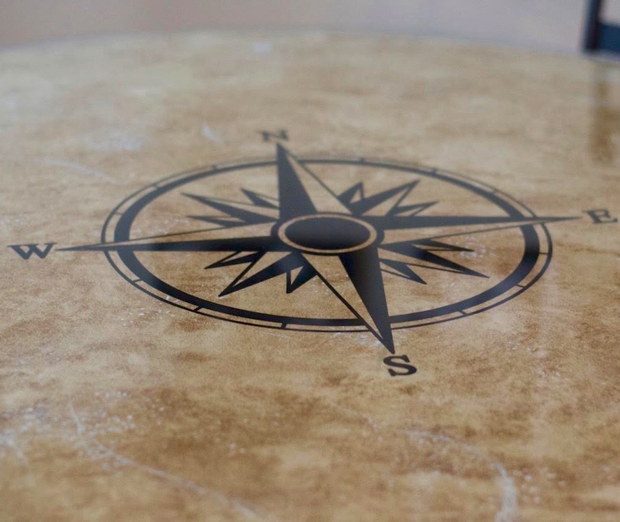 Direction Compass Decal, Compass Wall Vinyls, Explorers Wall Stickers, b17