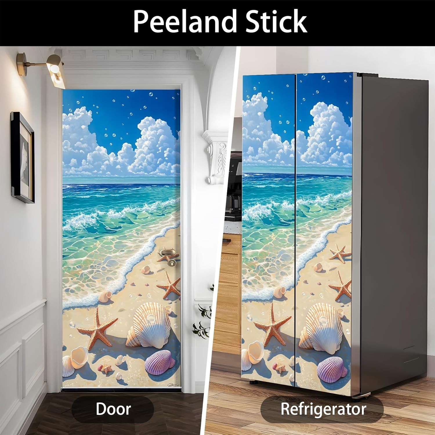 Self-Adhesive Refrigerator Wrap Set – Removable Vinyl Fridge Stickers, Peel &…