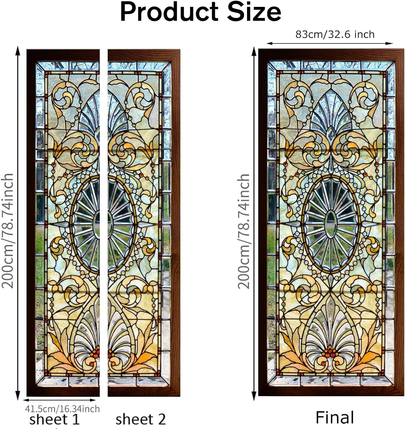 Door Stickers Decals – Opaque Vinyl Printed with Glass Portal Style Design, 3D P