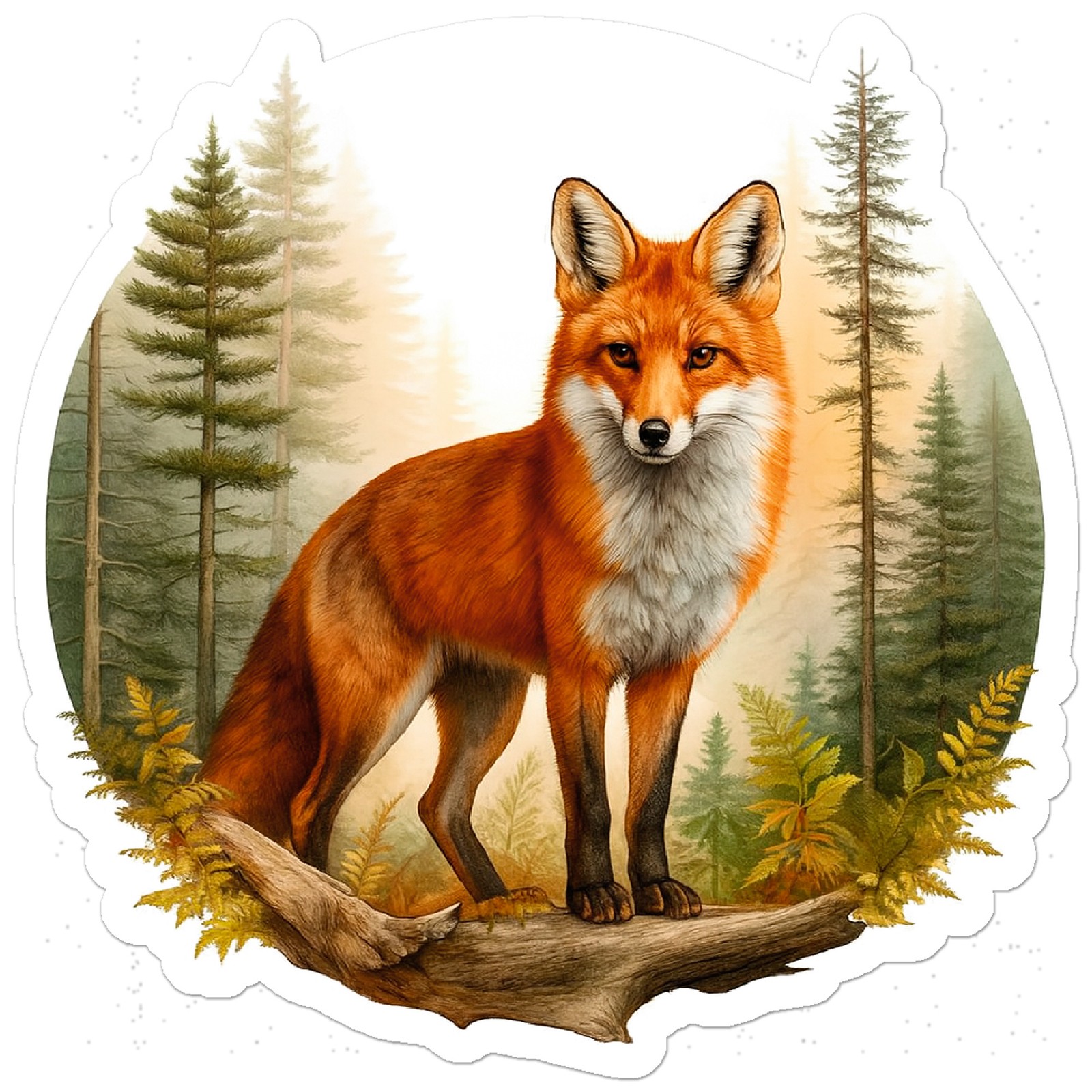 Red Fox Vixen in Forest – Vinyl Decal Sticker – Car Window Laptop – ebn20028