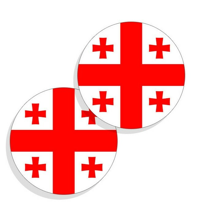 Georgia Flag Stickers Flag Decals Vinyl Stickers Round Indoor Outdoor 4pack