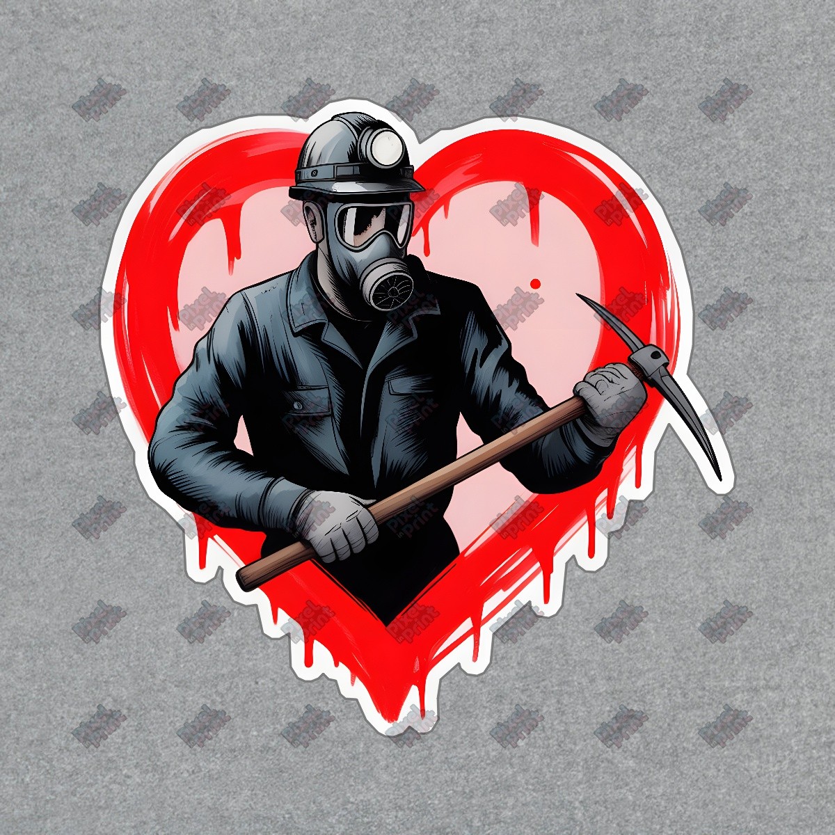 Unique Miner Heart Art Print Gothic Decor Industrial Style Perfect #8857