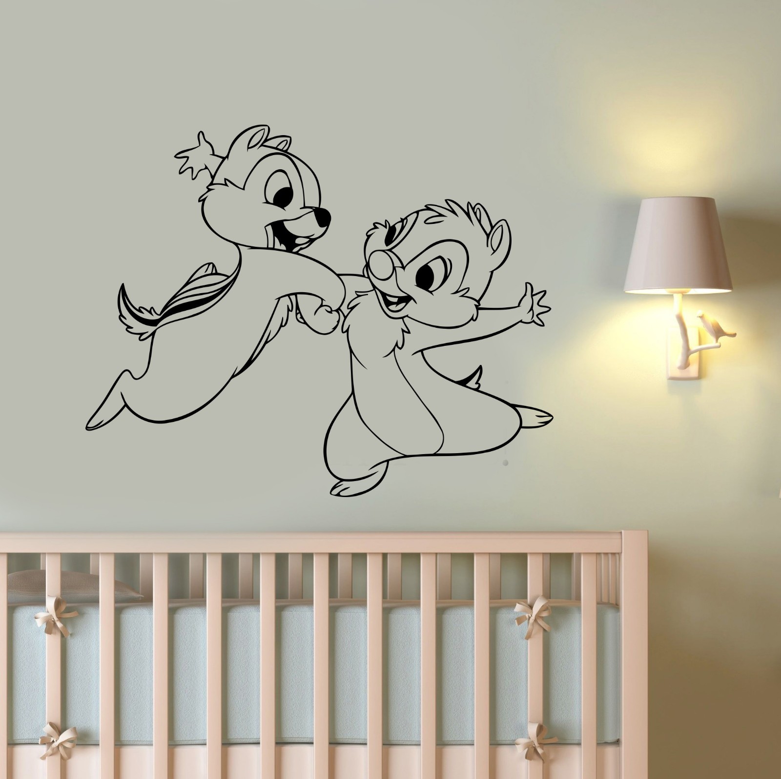 Chip and Dale Wall Decal Walt Disney Cartoon Vinyl Sticker Art Nursery Decor cp1