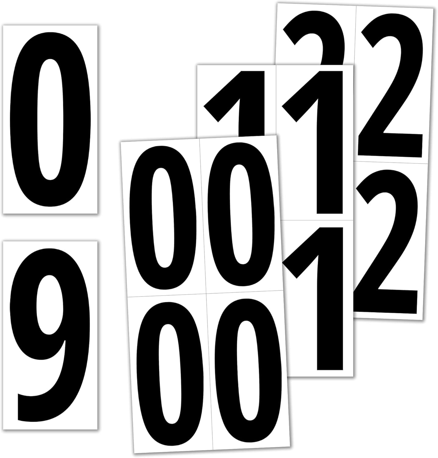 40 Pieces, 6″ – Vinyl Number Stickers, Waterproof 6 x 3 inches, Black Numbers