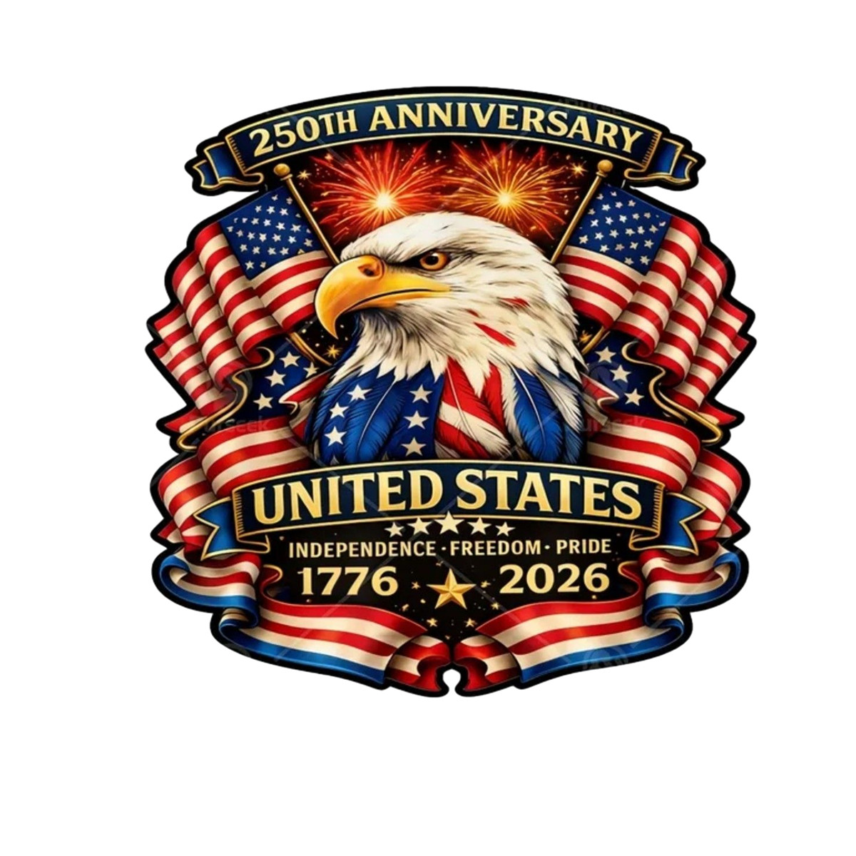 250 Year Anniversary America Bumper  Window Vinyl Stickers X 4 (FREE SHIPPING)