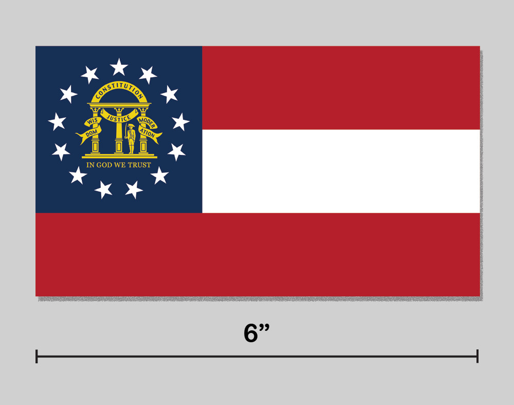 Georgia Sticker GA State Flag 6″ Vinyl Decal