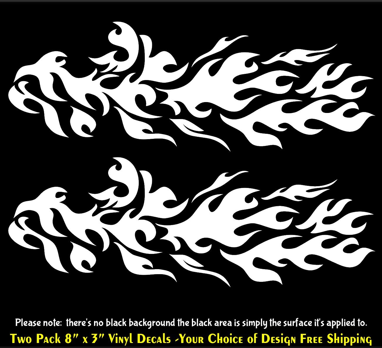 Tribal Flames Hot Rod Graphic 2 Pack 8″ Vinyl Decals Window Car Truck Motorcycle