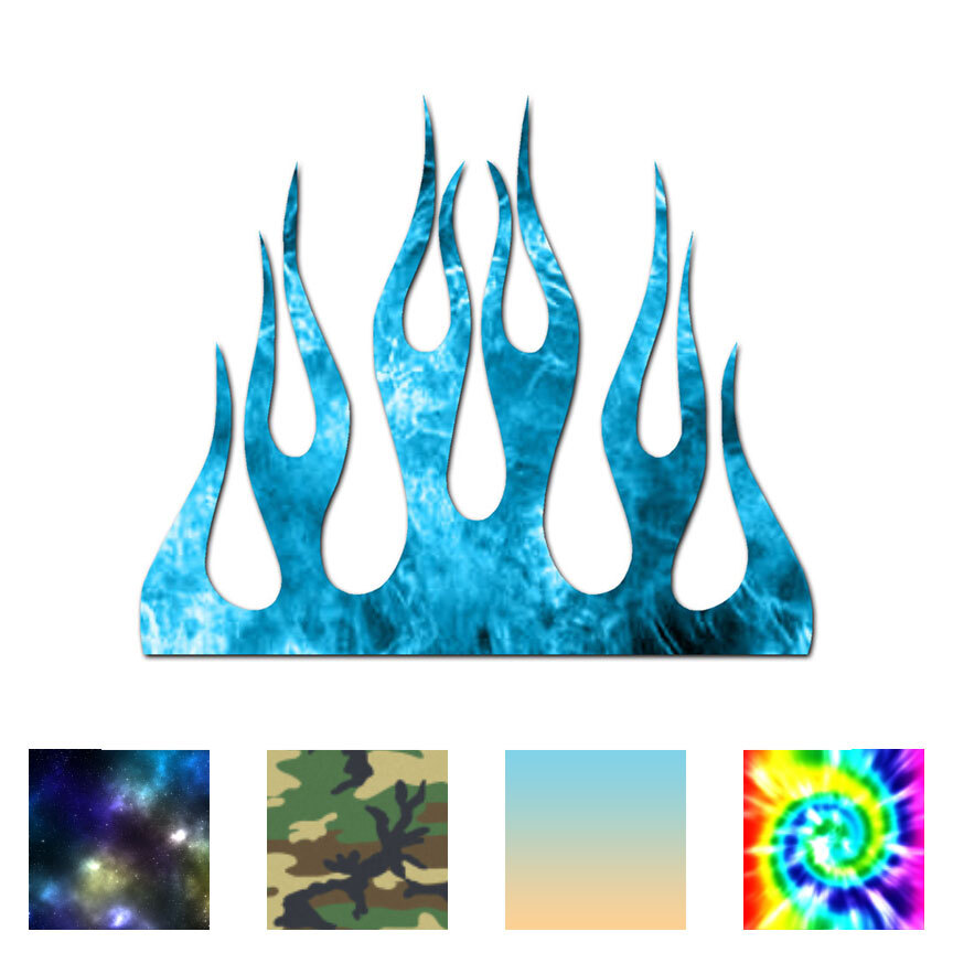 Fire Splash Flames – Vinyl Decal Sticker – Multiple Patterns & Sizes – ebn1331