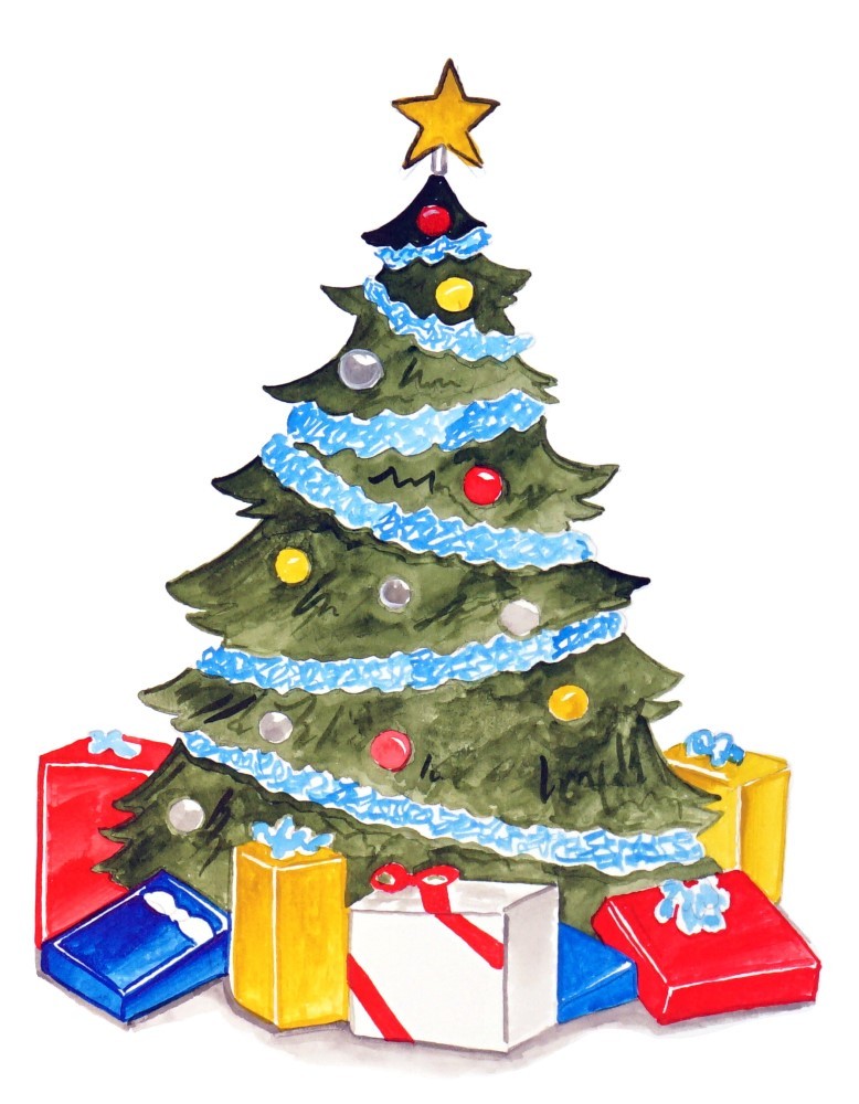 Decal Vinyl Sticker Christmas Tree Made in USA