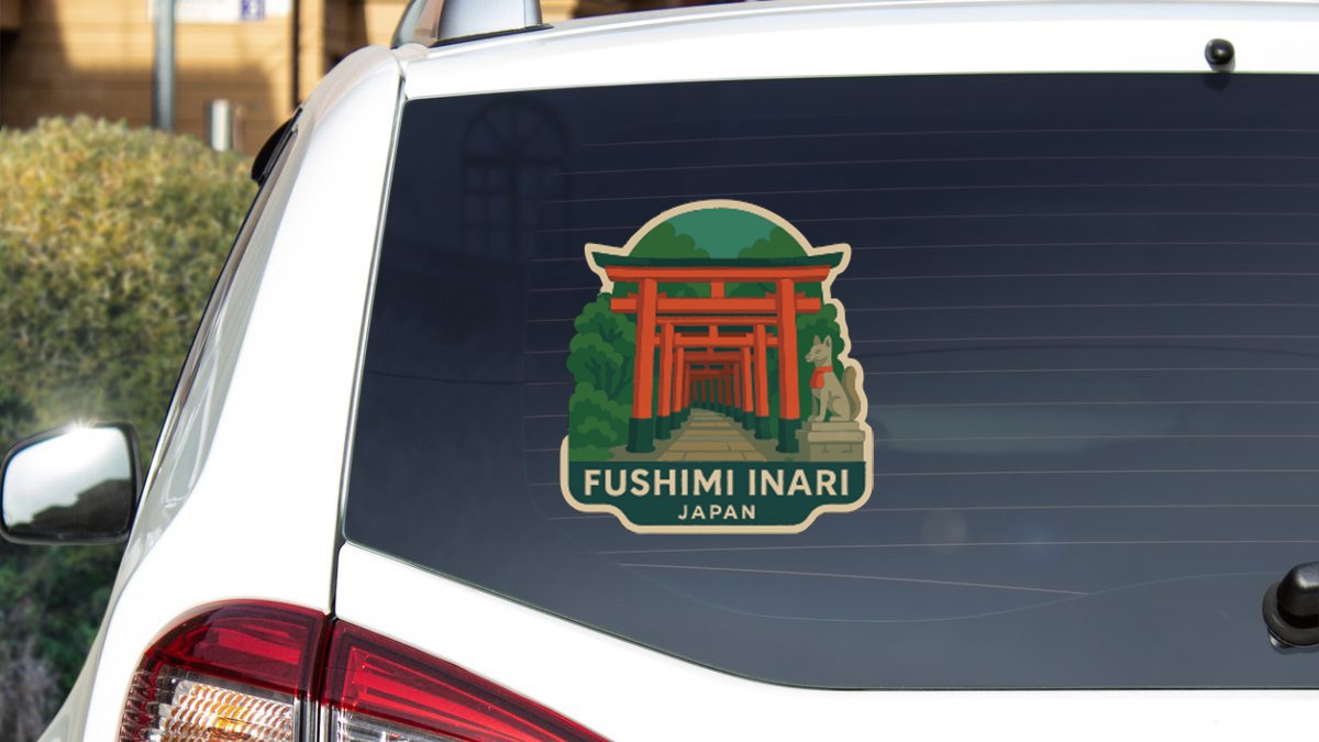 Fushimi Inari Shrine Japan Sticker Decal Vinyl Die-Cut Symbolic Landmark Design