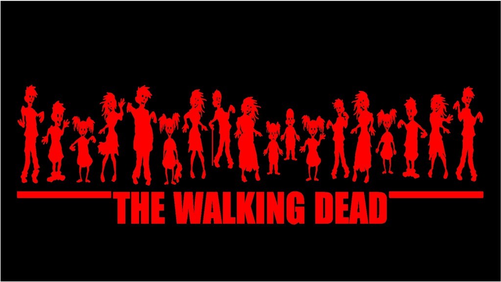 Zombie Decal Large Horde Stick Figures The Walking Dead vinyl sticker 6″ x 20″