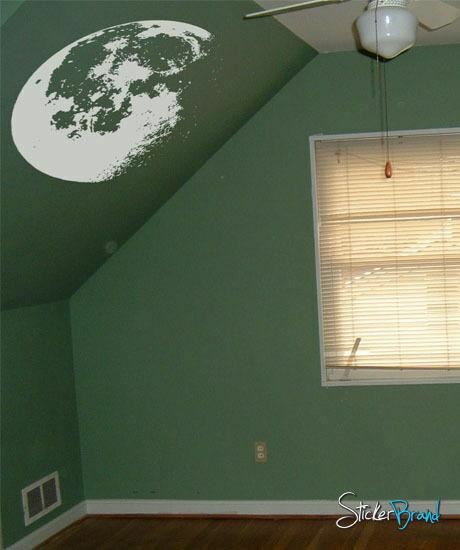 Moon Wall Decal Sticker. Kid’s Room Wall Moon Art. Space Theme Decor. #523