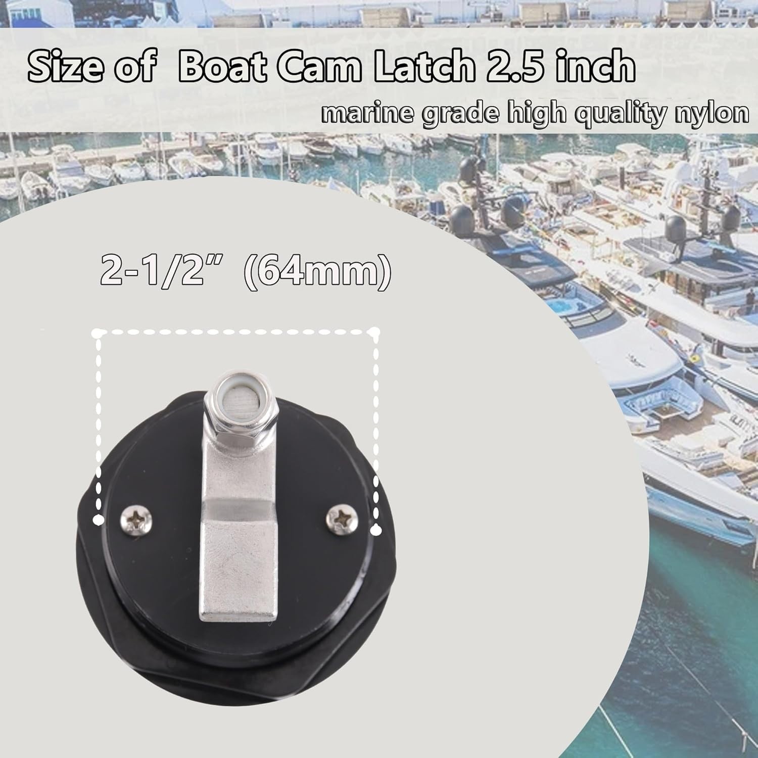 Boat Cam Latch Fits 2-1/2″ Hole Mount Latch,Marine Grade O-Handle Latch,Locki…