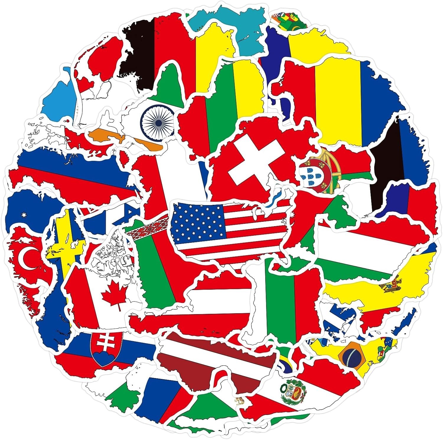 100 Pcs World Flag Stickers for Water Bottle, Waterproof Country Flag Sticker…