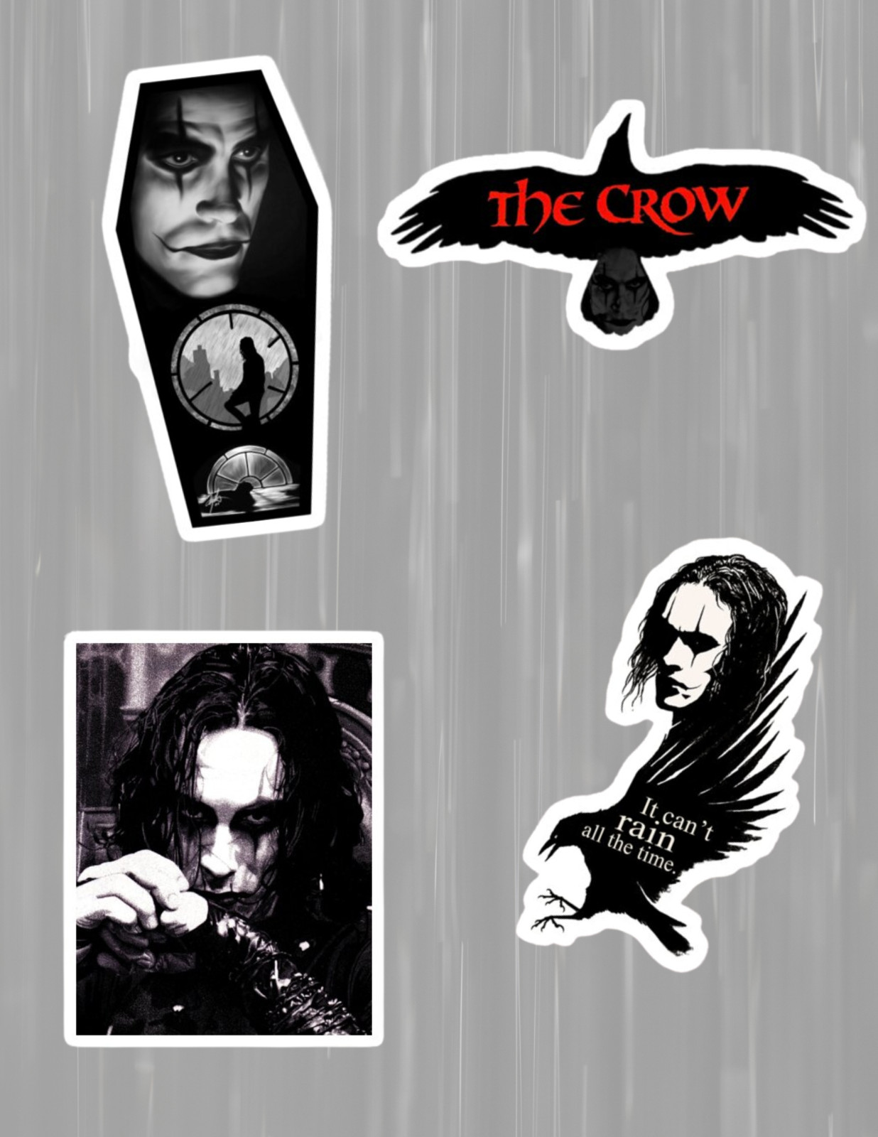 The Crow 90’s Movie 4pc Sticker Pack