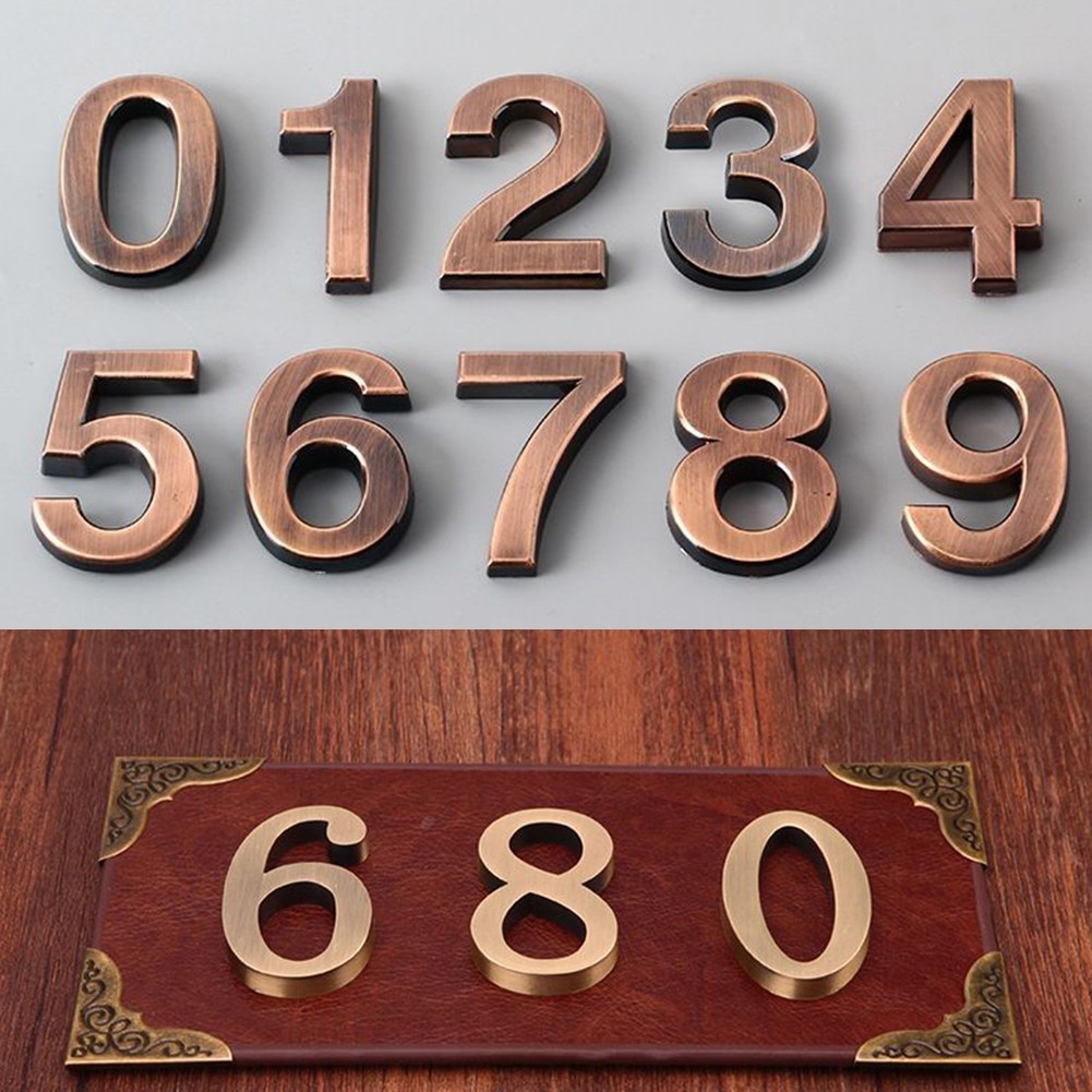 Glossy 3D House Number Door Plate Sign Outdoor Hotel Room Number High Quality