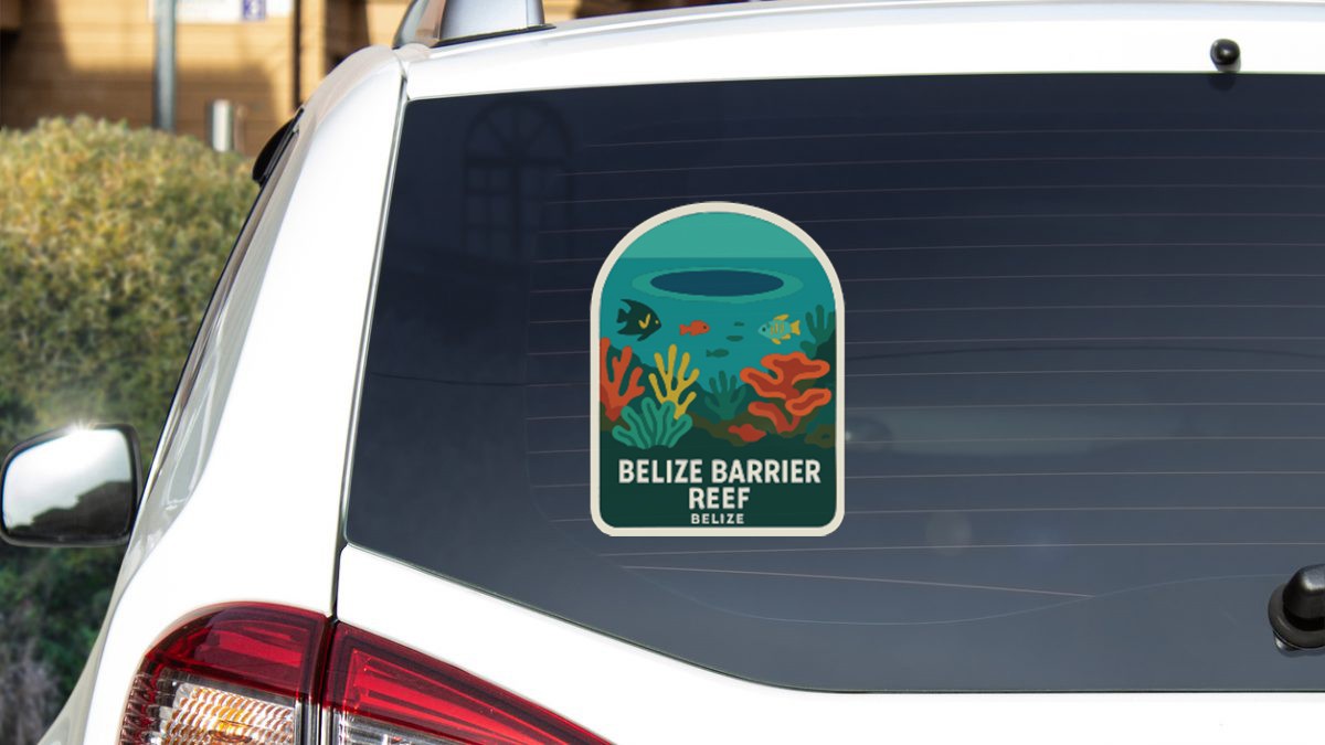 Belize Barrier Reef Belize Sticker Decal Vinyl Die-Cut Symbolic Landmark Design
