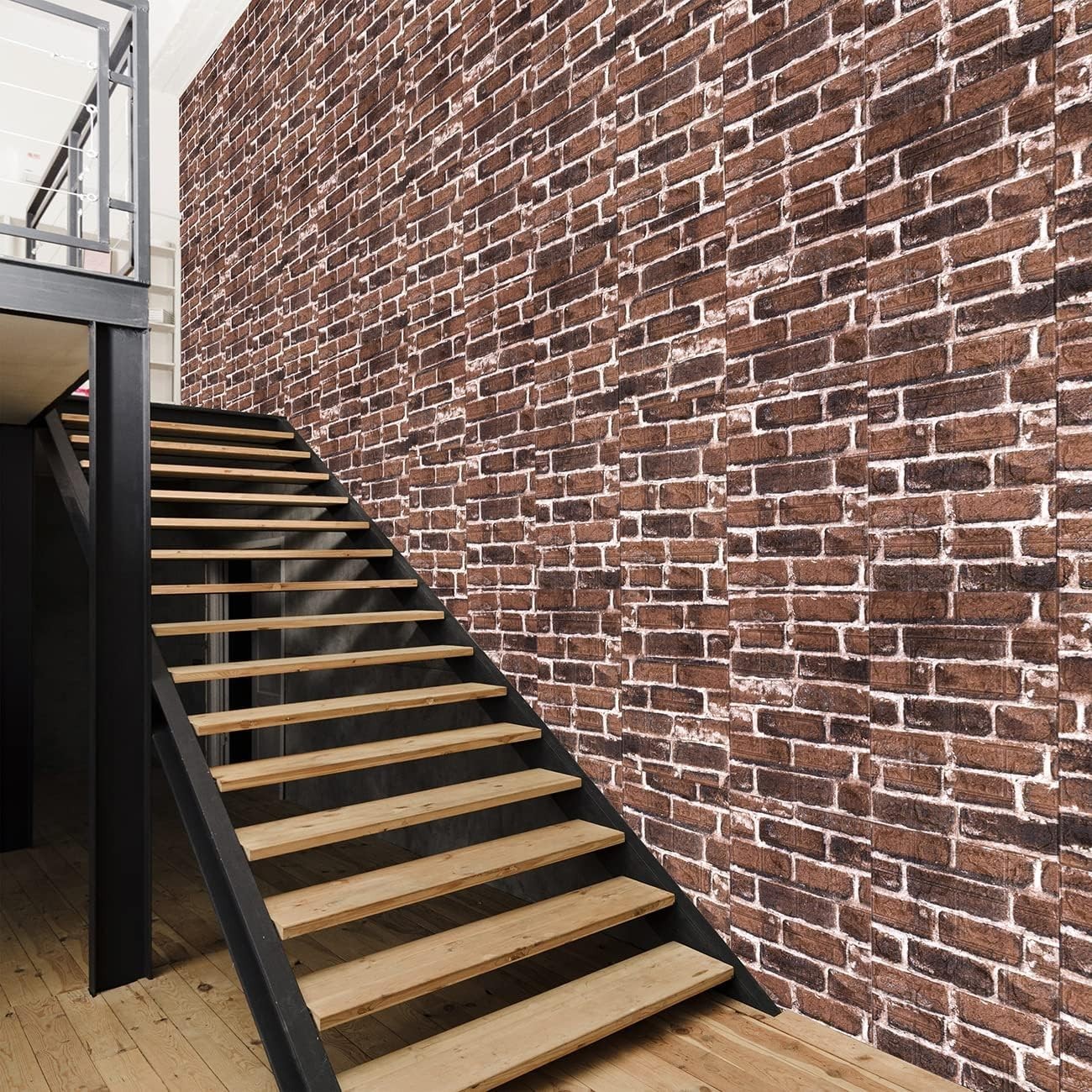 Red 3D Brick Wall Paneling – Pack of 20, Self-Adhesive/-