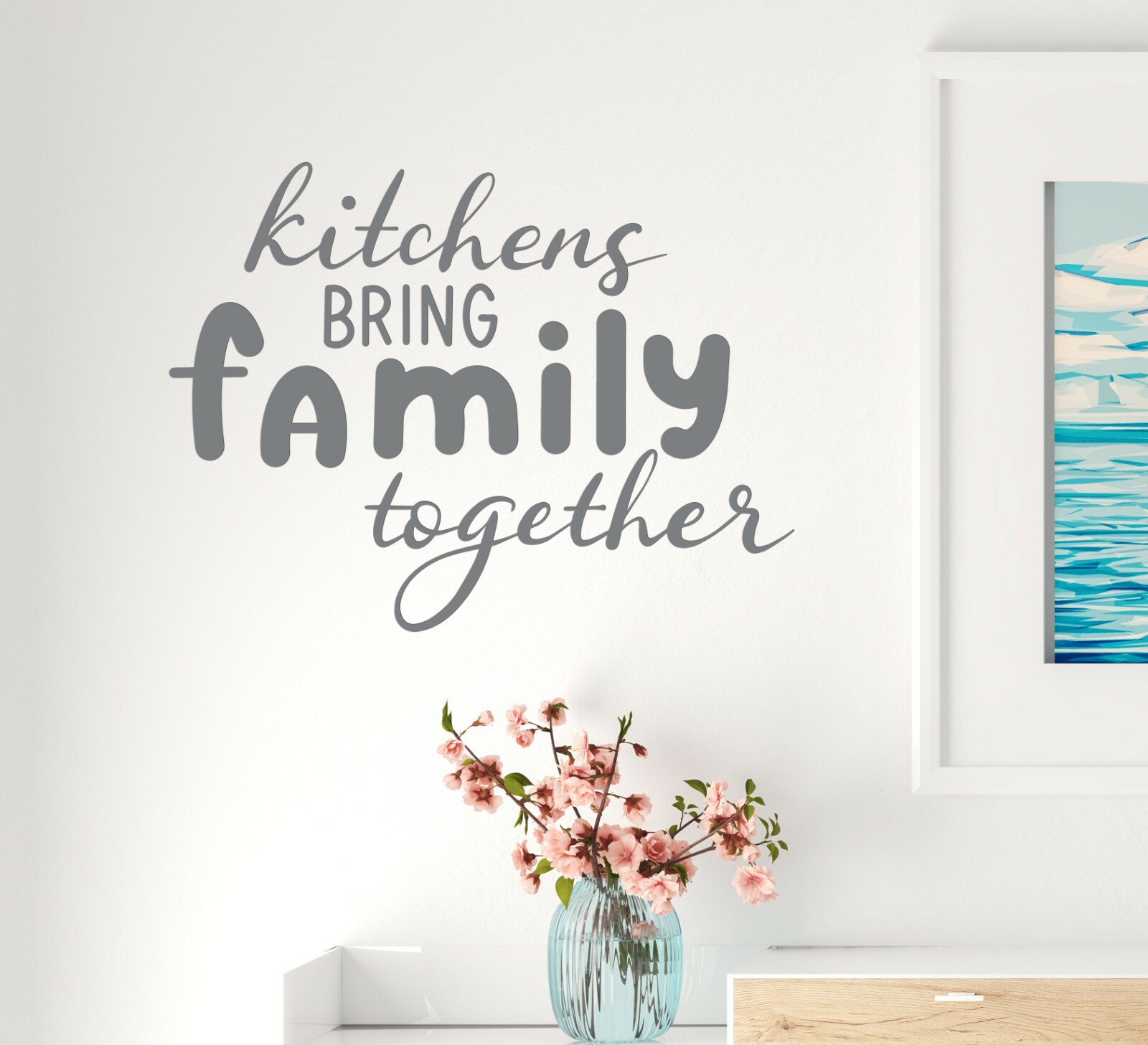 Wall Decal Family Kitchen Romantic Home House Decor GREY 22.5 in x 17 in gz311