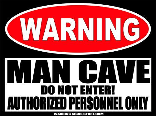 Man Cave Stickers Authorized Personnel Only Funny Warning Stickers 2-pack WS230