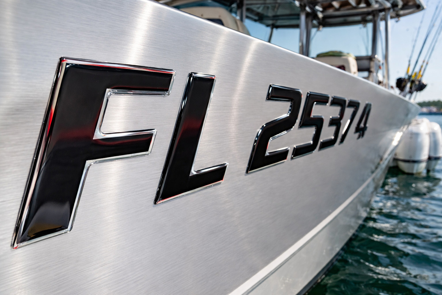 Domed Boat Registration Numbers – Raised Marine-Grade Decals | Sport Black