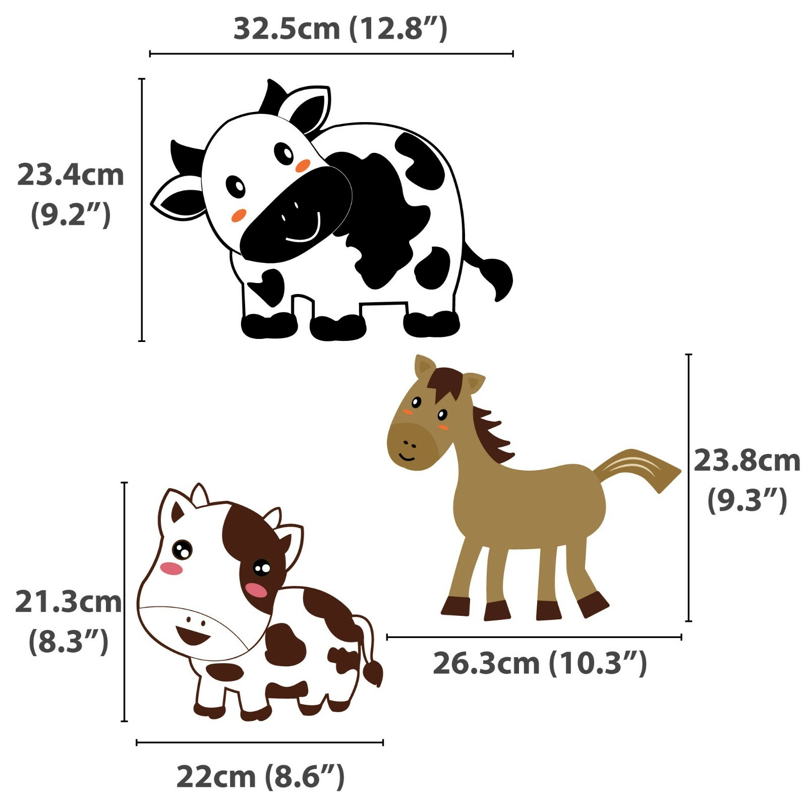 Farm Animals Fabric Wall Stickers – Non-Toxic, Removable Decals