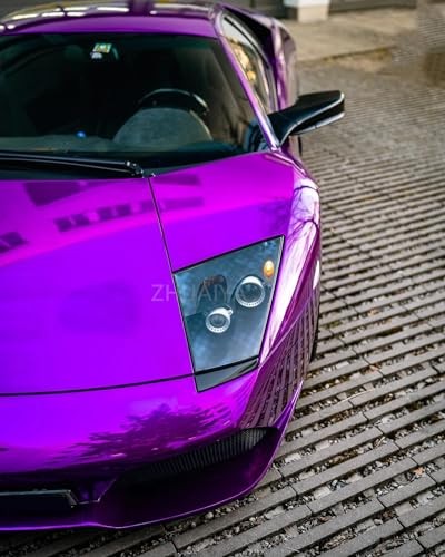 Chrome Mirror Vinyl Wrap Adhesive Car Sticker Decal Film () 1FT x 5FT Purple