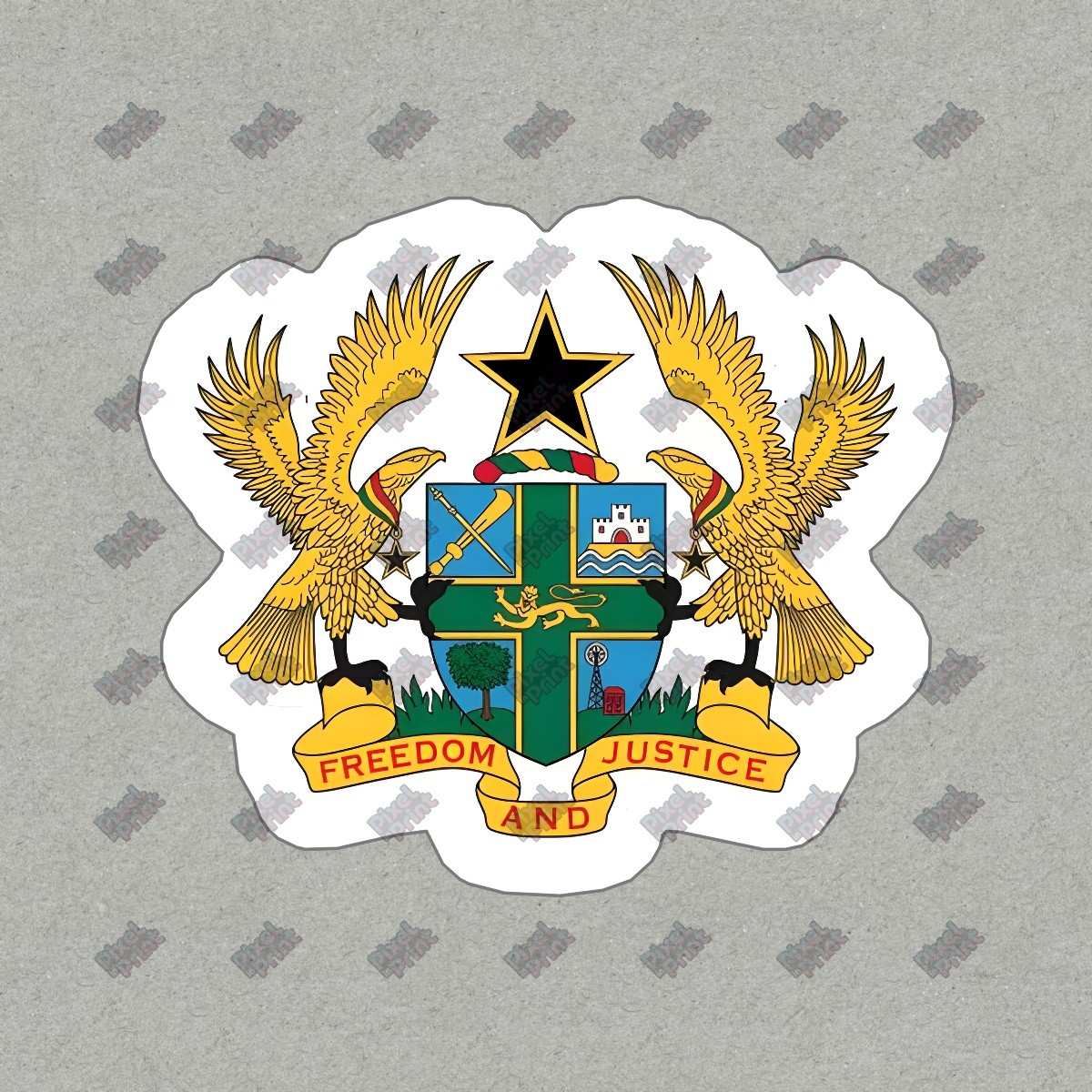 Ghana National Coat of Arms Vinyl Sticker Freedom and Justice Decal #121708