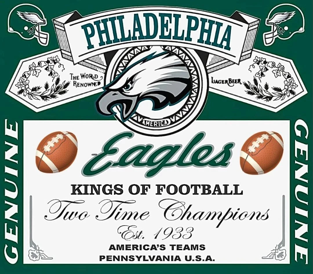 Philadelphia Eagles Bud Sticker *NEW* Measures 4″ x 3.5″ Est. 1933 Pennsylvania