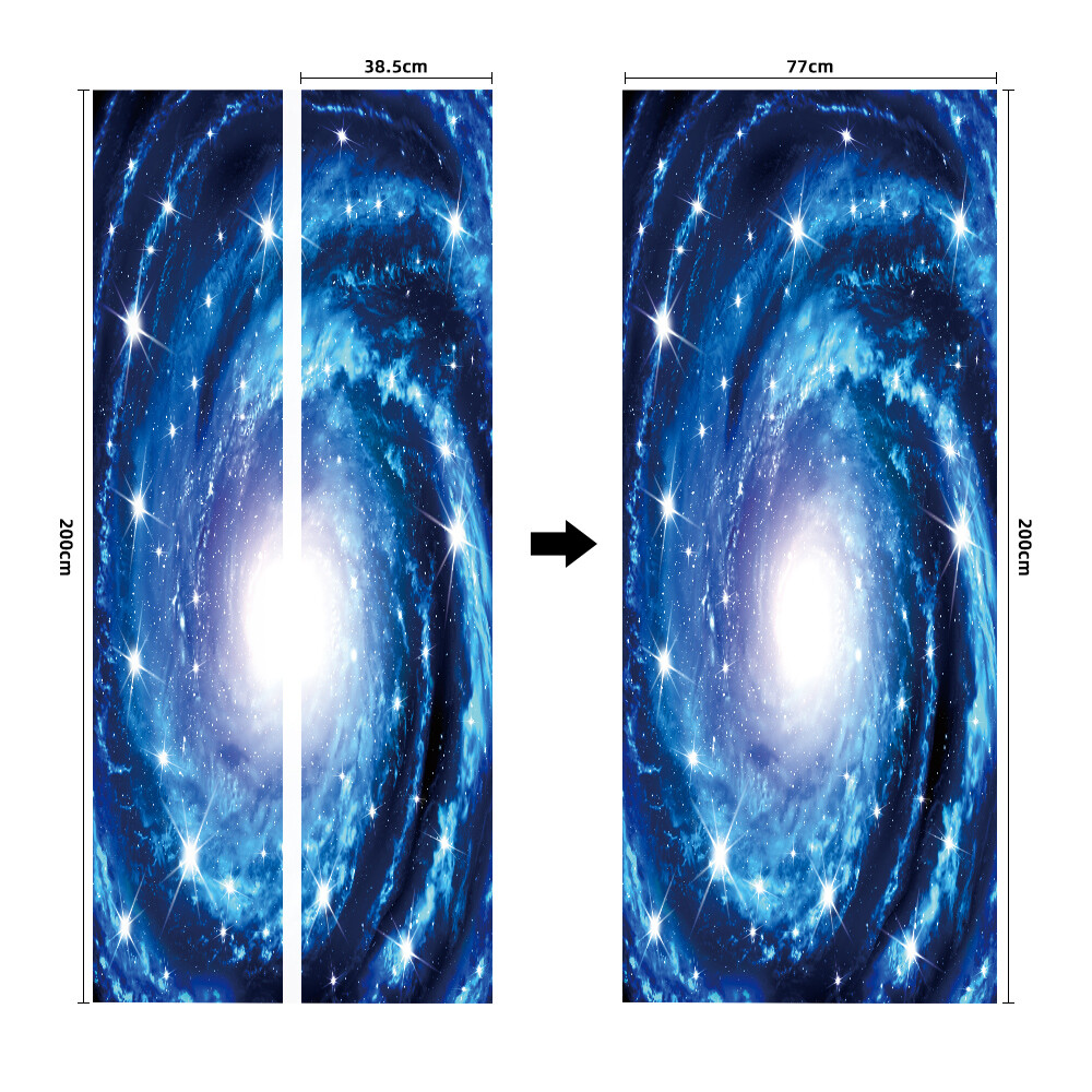 3D Wall Art Galaxy Magic Portal Door Sticker PVC Decal Self-adhesive Wrap Murals