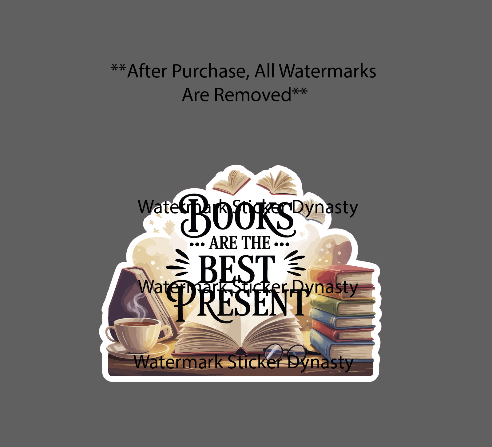 Books Are The Best Present Sticker Waterproof Decal Reader Reading Gift NEW